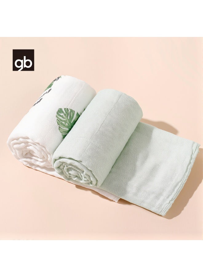 جي بي بطانية لفّ الأطفال من الموسلين من جود بيبي، 4 طبقات، 43 بوصة × 43 بوصة، عبوة من قطعتين، بطانية استقبال للأولاد والبنات، 110 × 110 سم، قابلة للتهوية، لفافة لفّ للأطفال حديثي الولادة، منشفة حمام ناعمة - Image 4